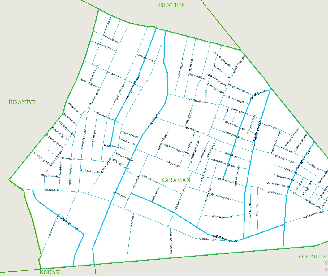 Mahalle ve sokak haritası